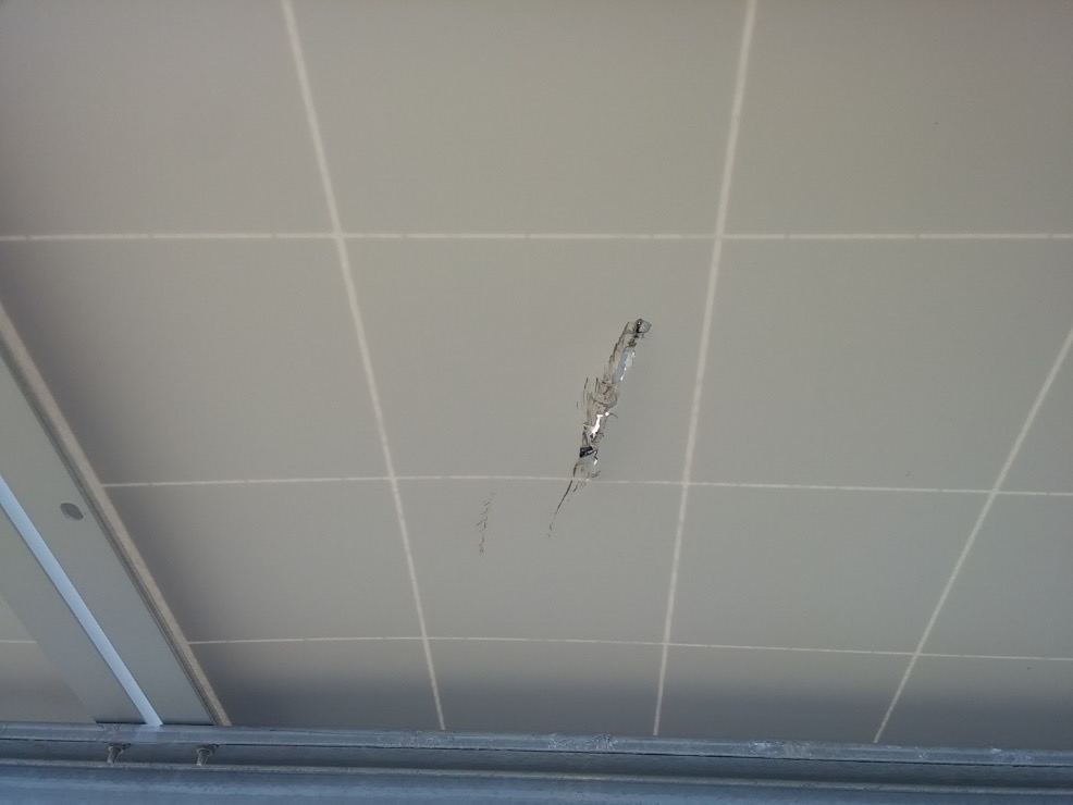 Example of a crack in the back sheet of a module that led to a blown string fuse.