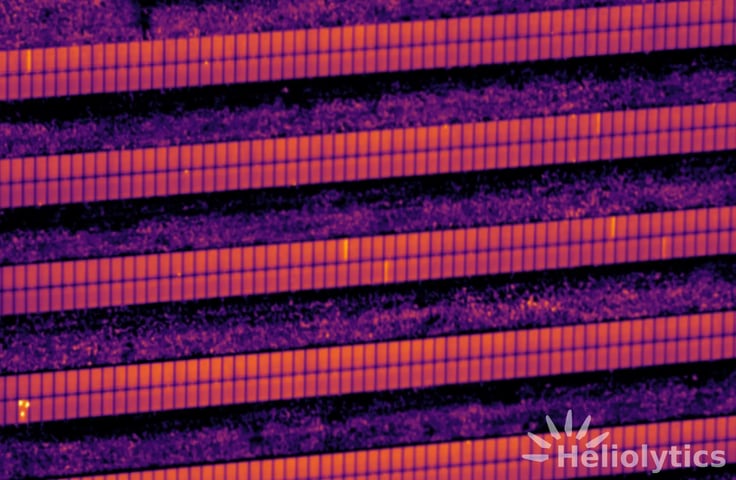 Aerial thermal image of PV bypass diode issue