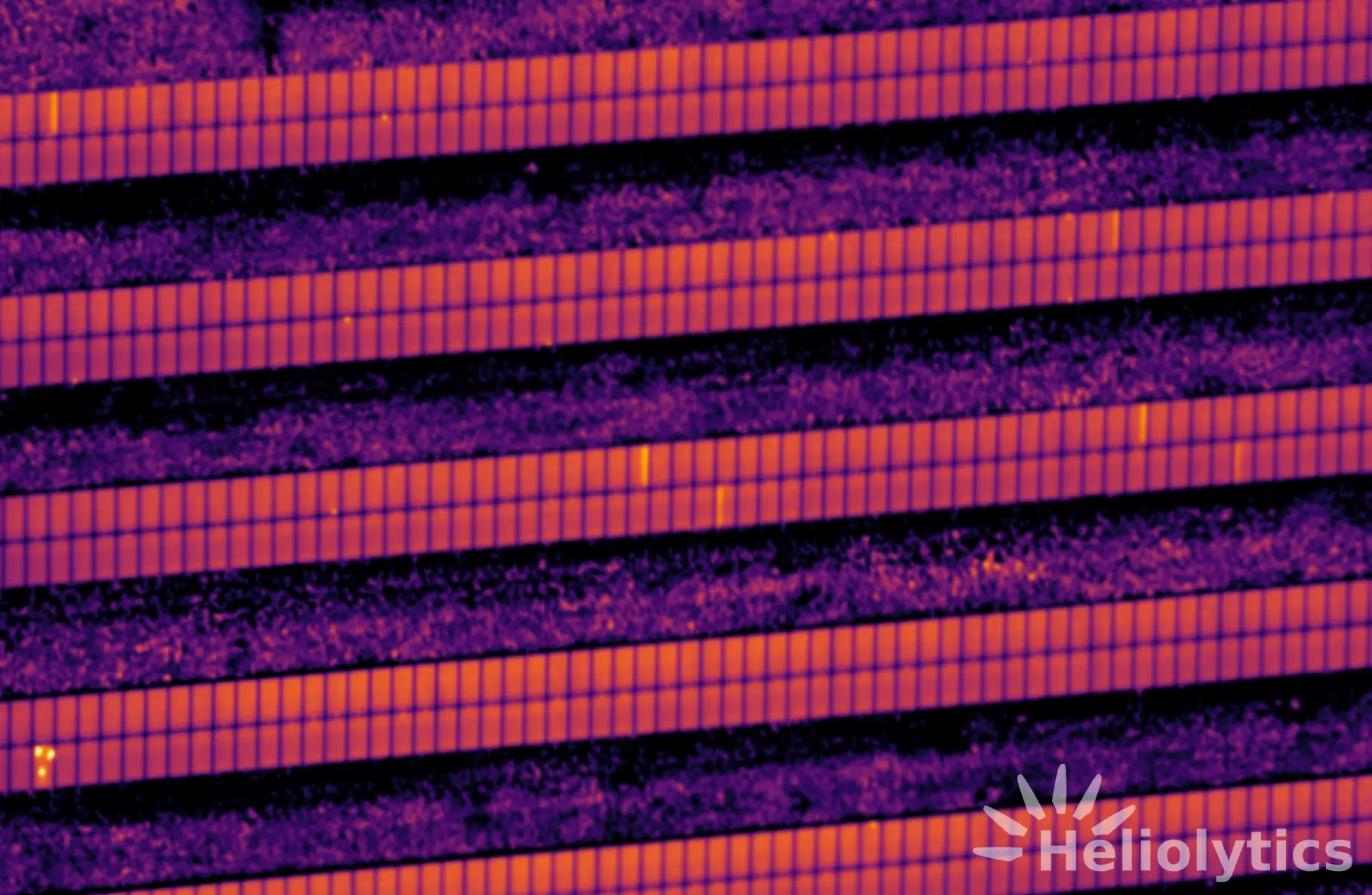 Aerial thermal image of PV bypass diode issue